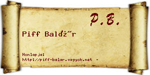 Piff Balár névjegykártya